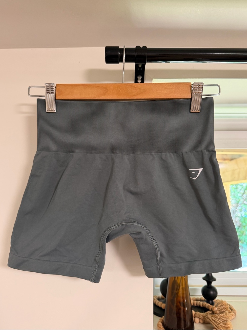 Gymshark Green-Grey High-Rise Seamless Bike Shorts LIKE NEW
